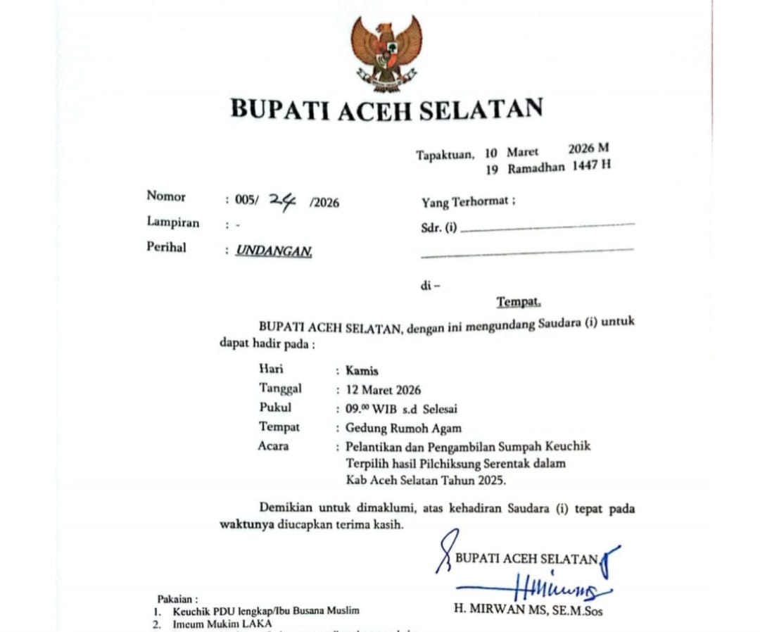 Momentum Baru Pemerintahan Gampong, Keuchik Terpilih di Aceh Selatan Dilantik Pekan Ini